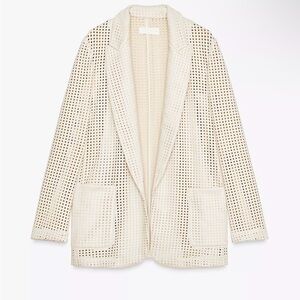 Zara Cream Textured Women's Blazer